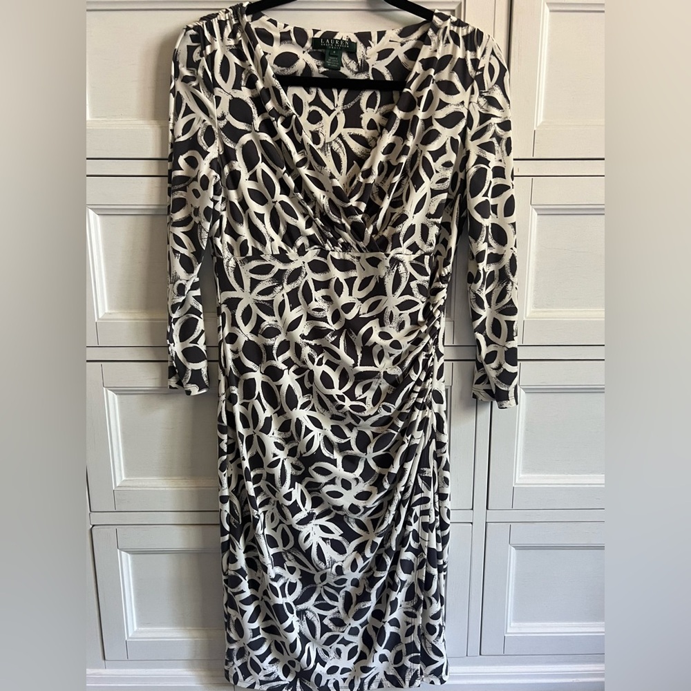 Ralph Lauren Gray and White Dress